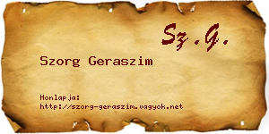 Szorg Geraszim névjegykártya